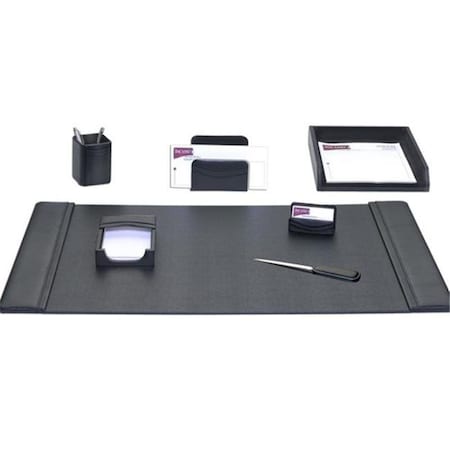 Dacasso Dacasso D1004 Black Leather 7-Piece Desk Set D1004